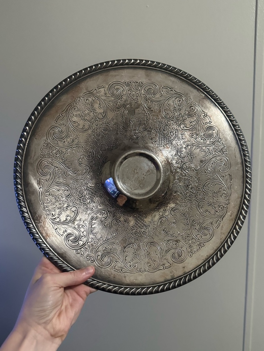 Vintage WM Rogers 866 Silver Round Serving Platter